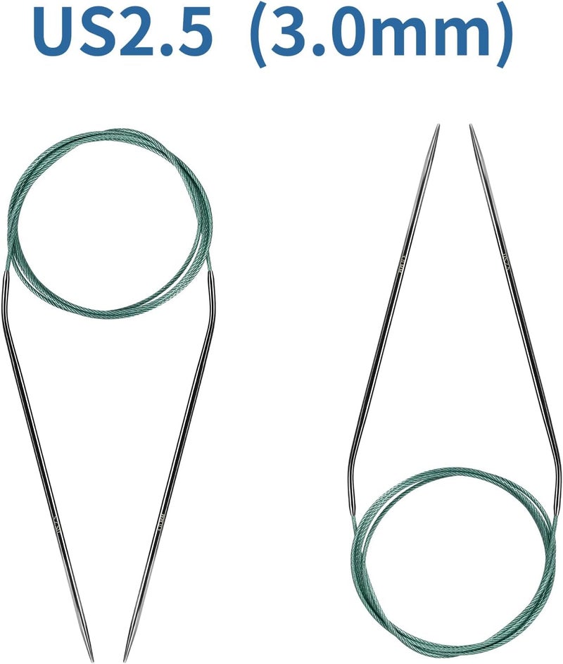 Soosui 3.0 mm Circular Knitting Needles US2.5 |47 inches/120 cm | for Beginners Knitting Shawls, Scarves, Blankets and Other Large Projects! - Image 2
